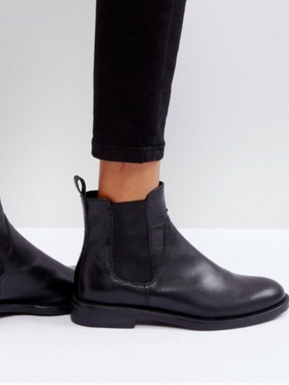 Vagabond Shoemakers Amina Black Leather Chelsea Ankle Boots Size EUR 38 US 8